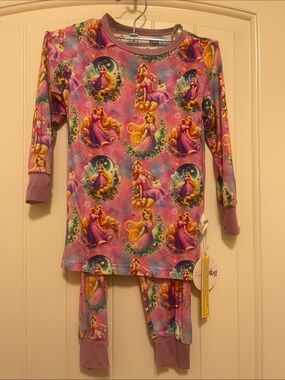 3t Bamboo Tangled Kids Pink Princess Graphic Pajama Set New